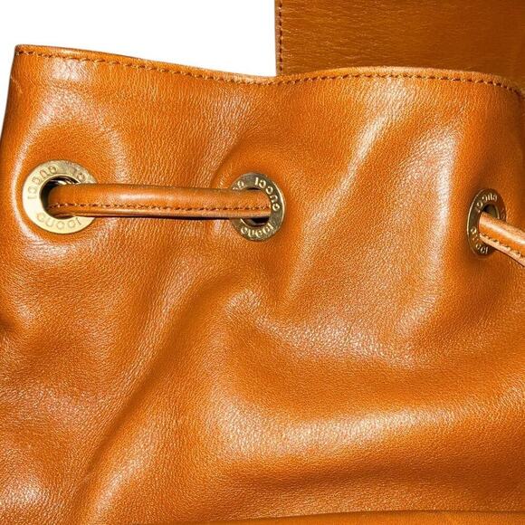 Gucci Vintage Brown Leather and Bamboo Backpack Bag With Dust bag main image 13